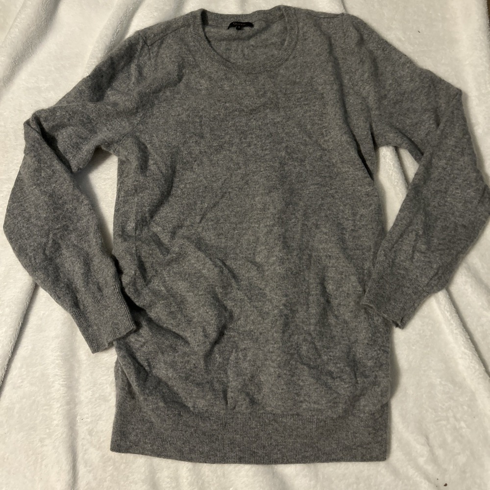 Quince Sweater Womens Size Large Grey 100% Cashmere Crewneck Knit Pullover